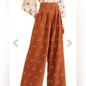 NWOT FARM Rio Camel Embroidered Horse Pants size L